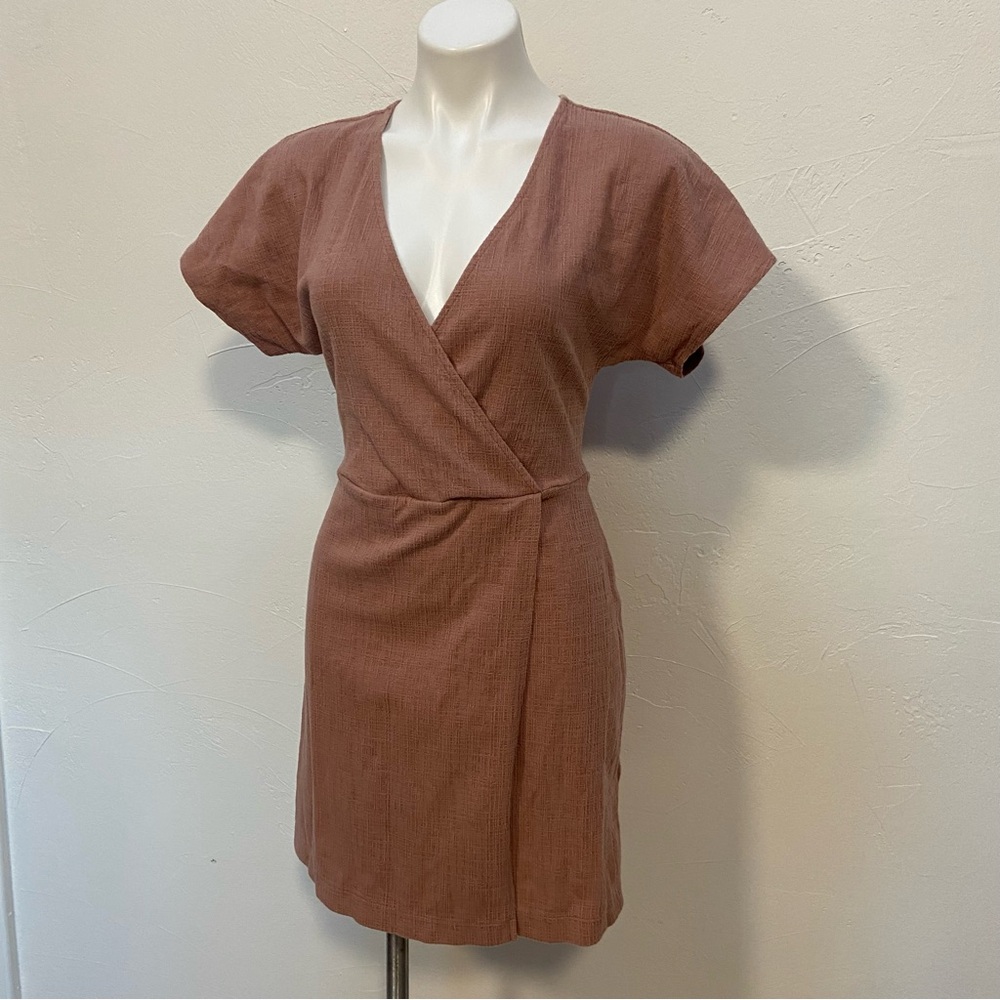 Madewell Mauve Cross Front Wrap Flutter Sleeve Li… - image 2